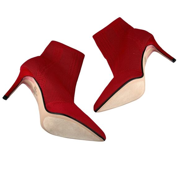 Catherine Malandrino Dnonito Pointed Toe Sock Booties Cherry Red 10 New - Picture 6 of 10